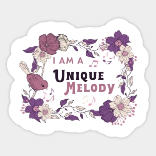 I Am A Unique Melody, in Purple Sticker